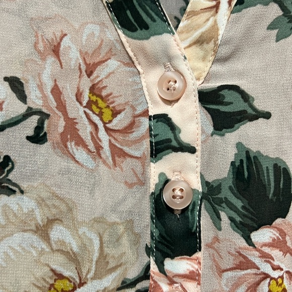 NWT Torrid Lexie Chiffon Tunic 0 12 Babydoll Floral Button Up Pink Hi Low Boho - Picture 4 of 8